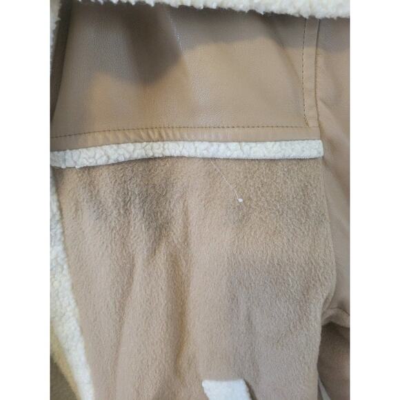 RTR sz Large Jonathan simkhai tan adelynn faux sherpa lined long sleeve jacket - Picture 7 of 7